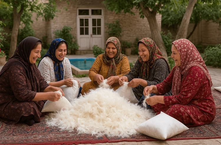 پرمرغ درجه یک نرم ضدعفونی شده بسته ۱۵ کیلویی، مناسب تولید بالش برای جهیزیه عروس